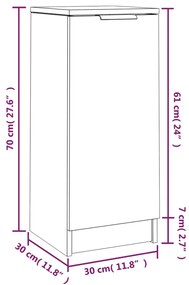 Servante, 2 buc., gri beton, 30x30x70 cm, lemn compozit 2, Gri beton