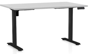 Masa inaltime reglabila OfficeTech B, 120 x 80 cm, bază neagră, gri deschis