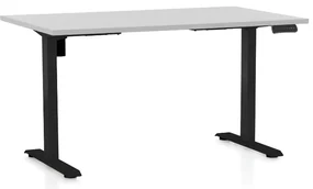 Masa inaltime reglabila OfficeTech B, 120 x 80 cm, bază neagră, gri deschis
