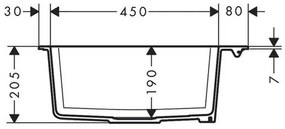 Chiuveta de bucatarie Hansgrohe, SilicaTec, 1 cuva, 56x51 cm, negru grafit