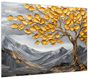 Tablou – Arbore cu frunze aurii (70x50 cm)