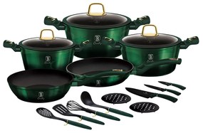 Set oale marmorate cu capace 17 piese Emerald Collection Berlinger Haus BH 7043