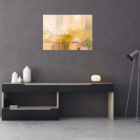 Tablou pe sticlă - Abstract, pictură în ulei (70x50 cm)