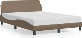 vidaXL Cadru de pat, Dover, cappuccino, 140x190 cm, piele ecologică