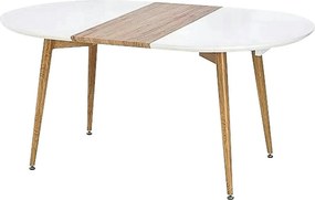 Masa extensibila CALIBER, alb/stejar, 160/200x90x76 cm