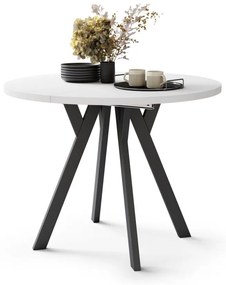 Masă de dining extensibilă ARTUR alb/negru