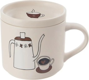 Cană din porțelan cu capac Orion Cafea, 0,45 l