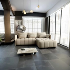 Colțar extensibil dumonde cu ladă de depozitare si sezut confortabil din spuma high-density, Malta Enjoy Camel II 235x185 cm