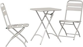 vidaXL Set bistro 3 pcs Bej Oțel