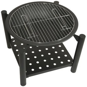 Vatră portabilă pe lemn cu grătar 48 cm