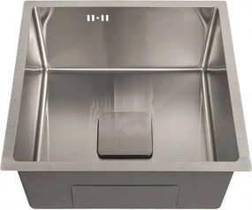 Chiuveta inox Inter Ceramic cu o cuva fara picurator finisaj inox satinat 50x50 cm