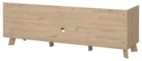 Comodă TV albă-în culoare naturală cu aspect de lemn de stejar 182x62x51 cm Ikast – Tvilum