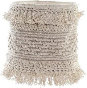 Cos Boho din bumbac bej 30 cm