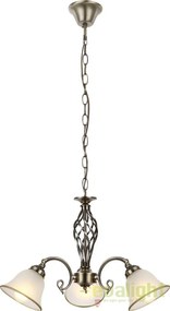 Candelabru clasic cu 3 brate, finisaj brass antique, Odin 60208-3 GL