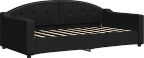 vidaXL Cadru de pat, negru, 90x190 cm, material textil