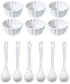Set de boluri de servit cu lingurițe EH Vlnovkarotunde, 12 buc.