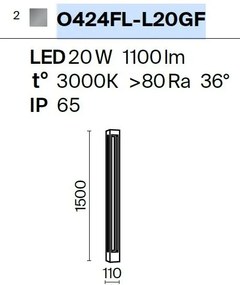 Stalp LED mediu pentru iluminat exterior IP65 Elbe grafit H-150cm