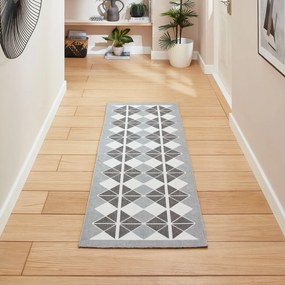 Covor tip traversă gri lavabil 76x230 cm Victoria Dark – Think Rugs