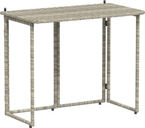 vidaXL Masă pliabilă de grădină gri deschis 90x51x75 cm Poly Ratan