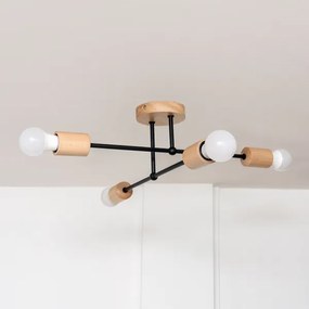 Lustră aplicată CAMBRIDGE 4xE27/15W/230V, din lemn de pin