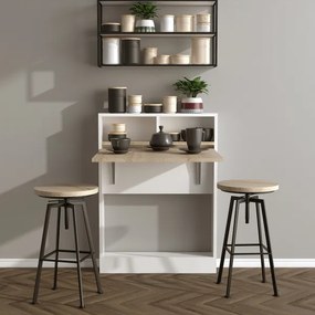 Masă pliabilă BRACKED 96x70 cm alb/maro