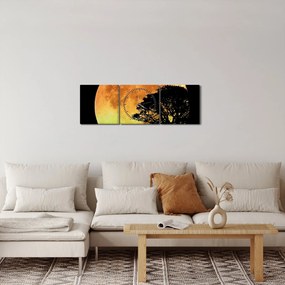 Tablou cu umbre în lumina lunii (cu ceas) (90x30 cm)