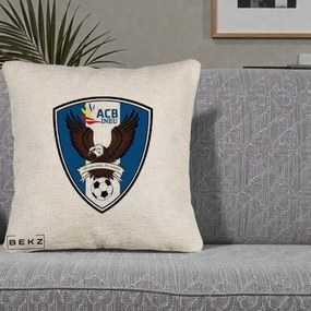 Perna Personalizata ACB Ineu Fotbal, 40x40 cm, Bej Canapea, Husa Detasabila, Perna Inclusa, BEKZ®