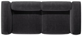 Canapea gri închis cu tapițerie din catifea reiată 264 cm Bergamo – Cosmopolitan Design
