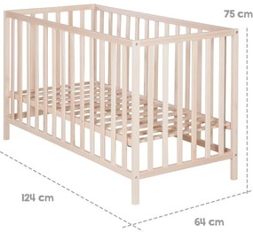 Pătuț în culoare naturală 60x120 cm Cosi – Roba