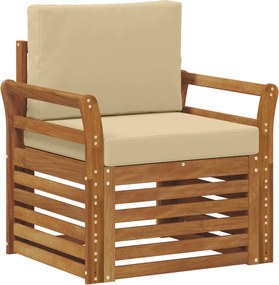vidaXL Set de canapele de exterior cu pernă natural 75,5 x 63 x 73 cm