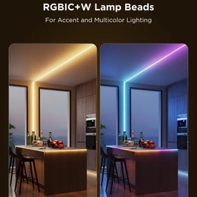 Bandă LED RGBWWIC dimabilă Govee COB 3780 diode 3m Wi-Fi Matter