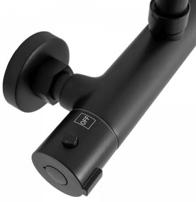 REA-P8804 - Set de duș BLISS cu baterie termostatică, negru mat