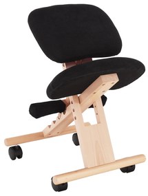 Scaun genunchi ergonomic, negru   fag, GROCO