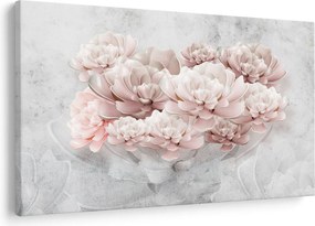 Tablou - Flori roz pe perete (90x60 cm)