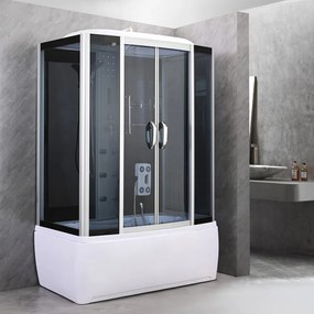Cadă de baie cu hidromasaj Emilia 150 cu electronică, neagră