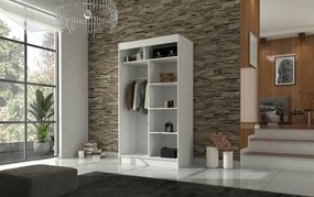 Dulap cu usi glisante 120x215 cm, Karen, ADRK Furniture (Culoare: Negru / Alb Lacobel)
