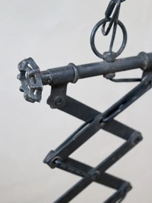 Lustră din metal cu braț extensibil, finisaj negru antichizat, Factory