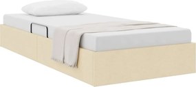 vidaXL Pat cu storage cu headboard Creme 100 x 200 cm țesătură