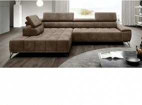 Coltar PALLADIO L, sezlong stanga, stofa catifelata bej - Vogue 02, cu