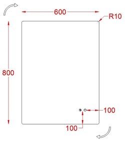 Oglinda Fluminia, Morris Ambient, dreptunghiulara, cu iluminare LED, 3 culori