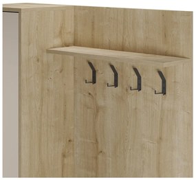 Set pentru hol crem/în culoare naturală cu aspect de lemn de stejar 108x195x35 cm Heidy – Marckeric