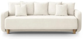 Canapea crem extensibilă, cu spațiu de depozitare 231 cm Elen – Micadoni