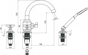 Temisto baterie pentru cada cu montaj pe cada finisaj crom BQT014D