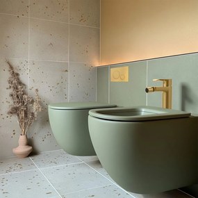 Baterie bideu Rubineta Ultra monocomanda finisaj auriu mat