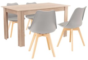 Set de masă Zara 4+1 gri-stejar Sonoma