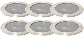 Set de 6 spoturi îngropate din oțel AR111 reglabile IP65 - Delux Honey