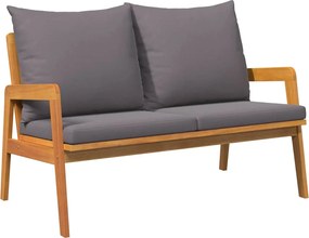 vidaXL Set bistro cu pernă 2 pcs Ulei Natural Lemn Solid de Acacia