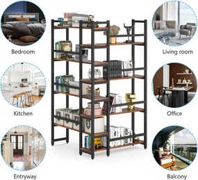 Biblioteca pentru colt din culuare nuc si negru, 180 cm