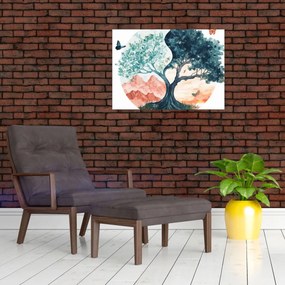 Tablou – Arbore acvarelă plin de viață (70x50 cm)