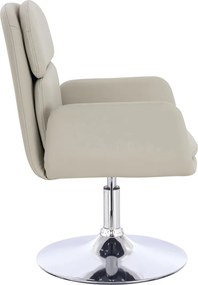 HR480N Scaun Ecru Piele Ecologica Premium Soft cu Bază Cromata